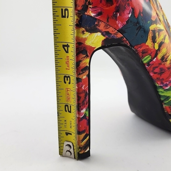 Charlotte Russe Francesca Multi Floral Pointed Toe Shoe Ankle Strap 5" Heel Sz 9 - Picture 16 of 16
